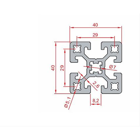 40X40 Sigma Profil 8 Kanal Ağır Tip