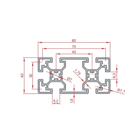 40X80 Sigma Profil 8 Kanal Hafif Tip