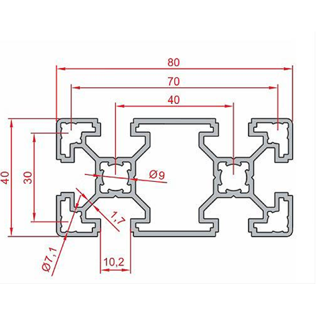 40X80 Sigma Profil 10 Kanal Hafif Tip