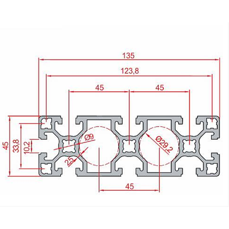 45X135 Sigma Profil 10 Kanal