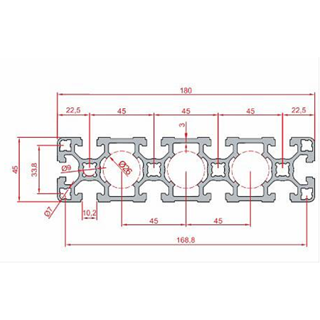 45X180 Sigma Profil 10 Kanal