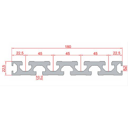 22.5X180 Yüzey Kaplama Sigma Profil 10 Kanal