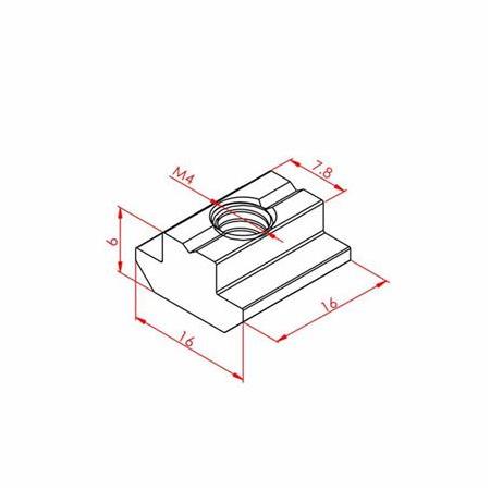 T Kanal Somunu M4 30X30 K8