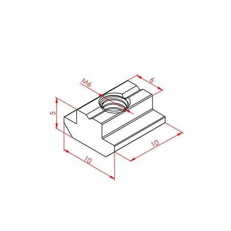 T Kanal Somunu M6 20X20 K6