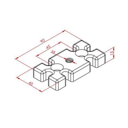 Pabuç Bağlantı Parçası 45X90 M12