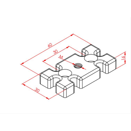 Pabuç Bağlantı Parçası 30X60 M06