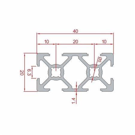 20X40 Sigma Profil 6 kanal Toptan