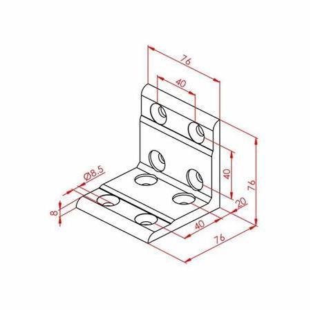 80X80 Düz Köşe Bağlantı