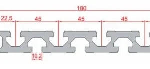 22.5X180 Yüzey Kaplama Sigma Profil 10 Kanal Toptan