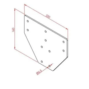 Üç Yönlü Bağlantı Sacı 80X80 K10 Çinko