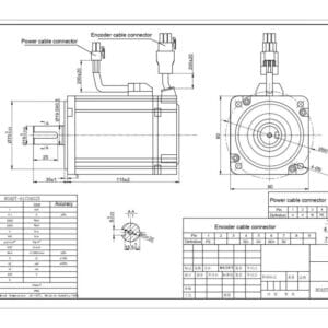 1KW Servo Motor Seti 80AST-A1C04025 T3D-L20A-RABF