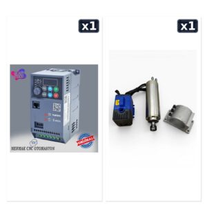 2,2 kW 220V Motor Sürücü İnverter + 2.2 kW 24000 RPM Su Soğutmalı Spindle Motor Seti 220V (Er20) Seti